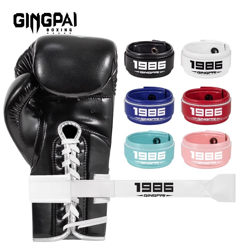 Lace-Up Boxing Glove with Velcro Wrist Strap for One-Handed Wear, Fixed Wrap, Reinforced