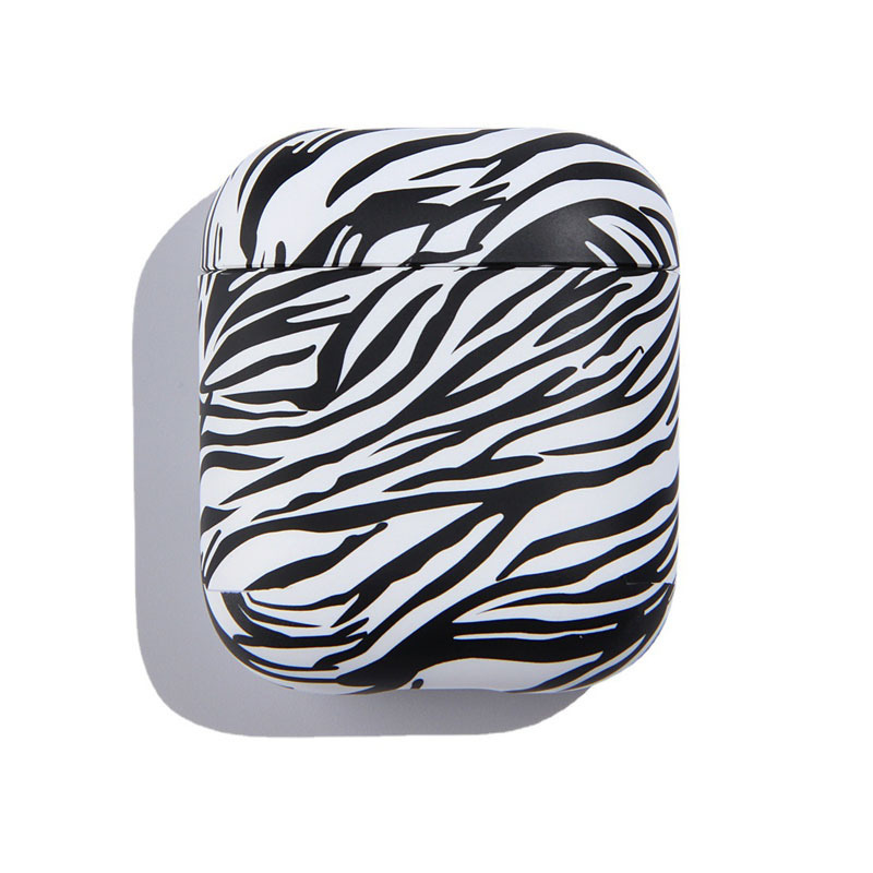 Picture of Personalized leopard zebra print airpods protective cover for Apple 1/2/3 generation Bluetooth earphone cover water sticker PC hard