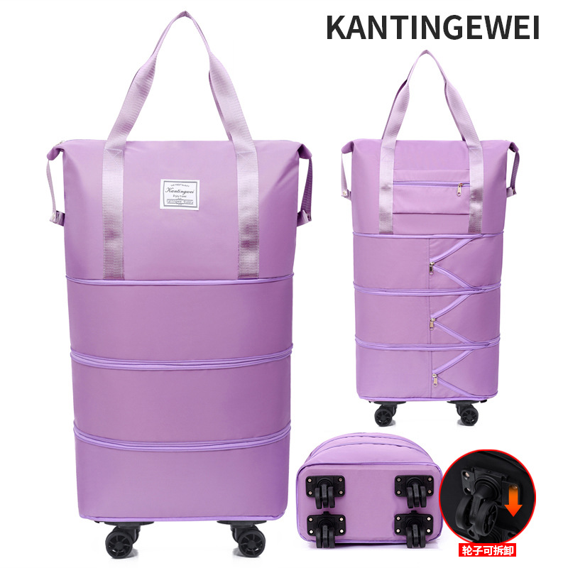 Picture of Large Capacity travel bag double-layer extended universal detachable wheel short trip cover trolley Oxford fitness anti-bag
