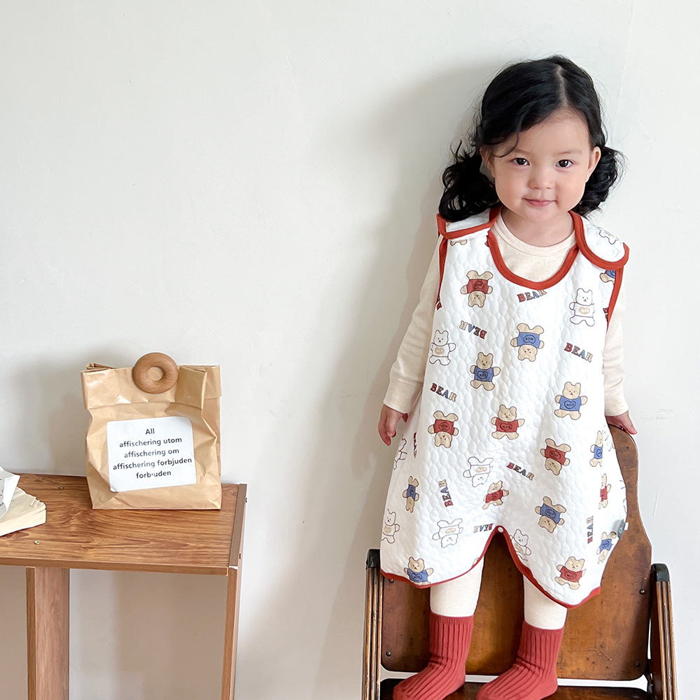 Picture of Children's Nightgown Winter Three-layer Quilted Sleeping Bag Infant Winter One-piece Pajamas Kick-proof Sleeping Bag for Children