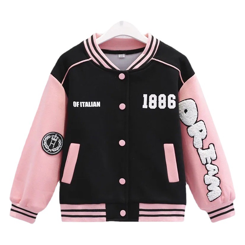 Girls' Baseball Suit Coat Spring and Autumn New Fashionable Fried Street Children's Cardigan Sweatshirt Trendy Korean Sports Top