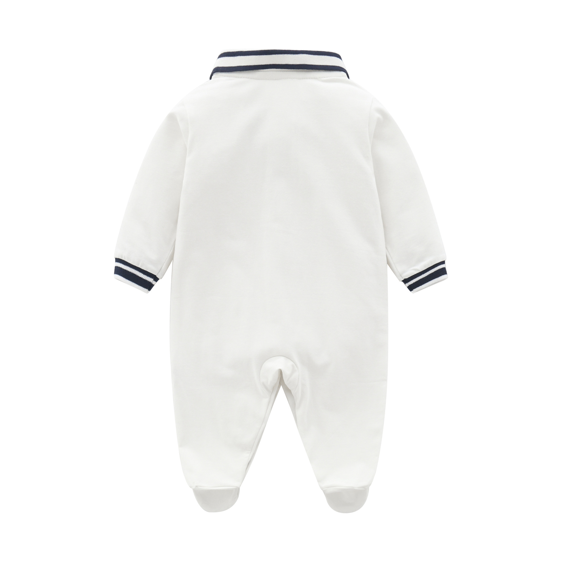 Picture of Autumn and winter baby jumpsuit feet-wrapped long-sleeved gentleman polo collar baby jumpsuit baby fart-wrapped climbing suit