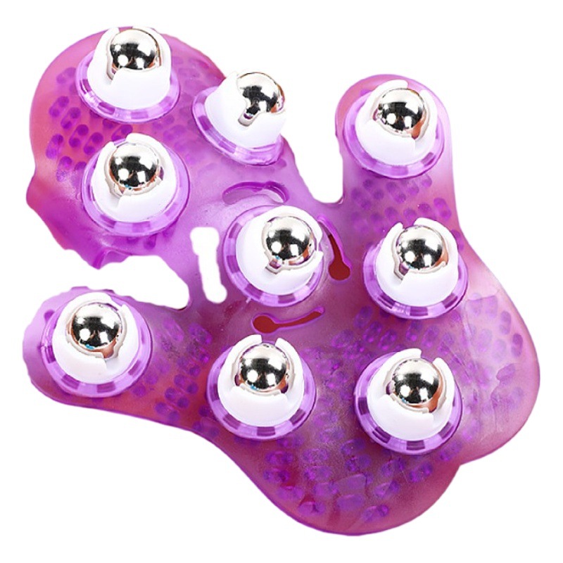 Nine-Bead Massager Palm Rotating Magnetic Beads Steel Ball Household Meridian Brush Nine-Bead Massager Ball Massage Brush