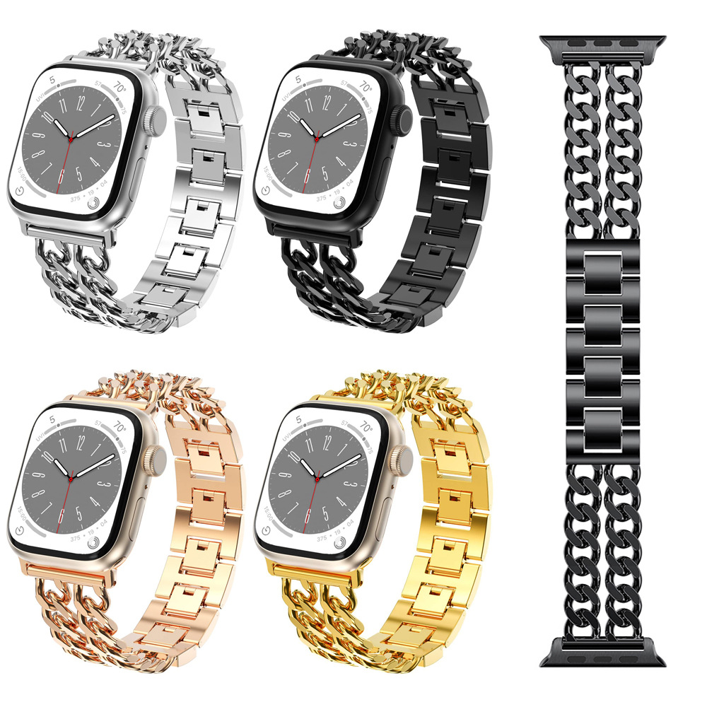 Picture of Suitable for Apple Watch Apple Watchs10 Small Fragrance Double Row Denim Chain Metal Watch Strap