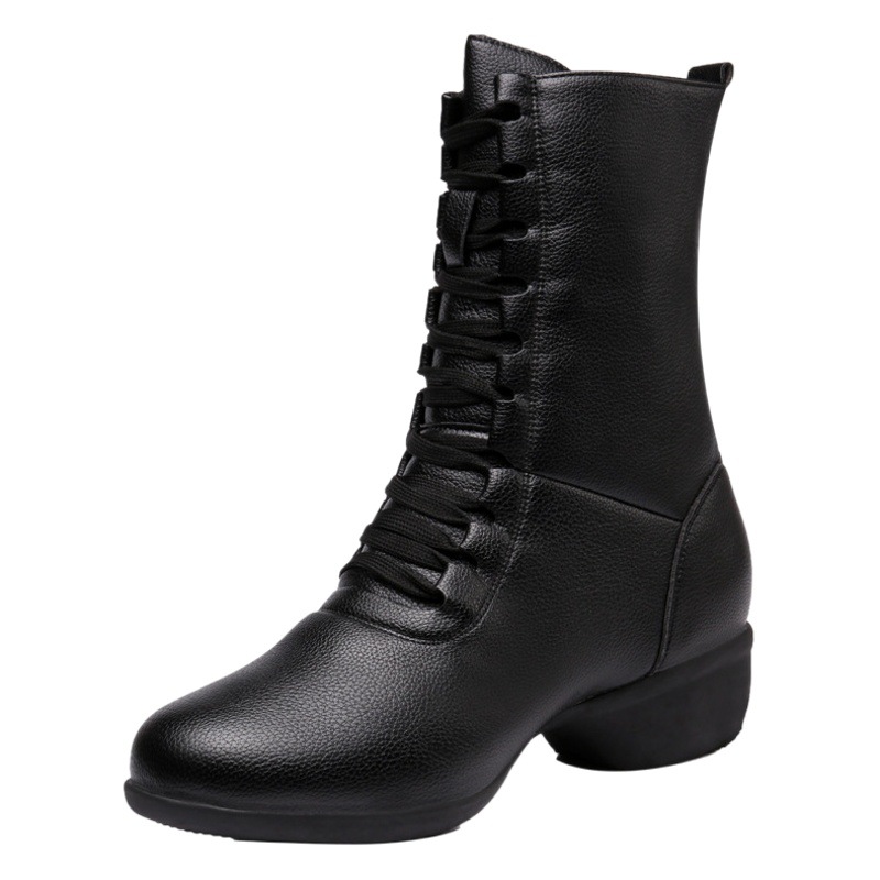 Square Dance Shoes, Soft-Soled Zipper Style, Four-Season Soft-Soled, Soft-Surface Sailor Dance Shoes, Boots, Dance Shoes, Mid-Heel Air-Cushion Shoes