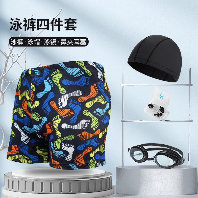 Picture of Explosions swimming trunks adult men's plus size anti-embarrassment boxer men's printing beach hot spring swimming trunks factory wholesale