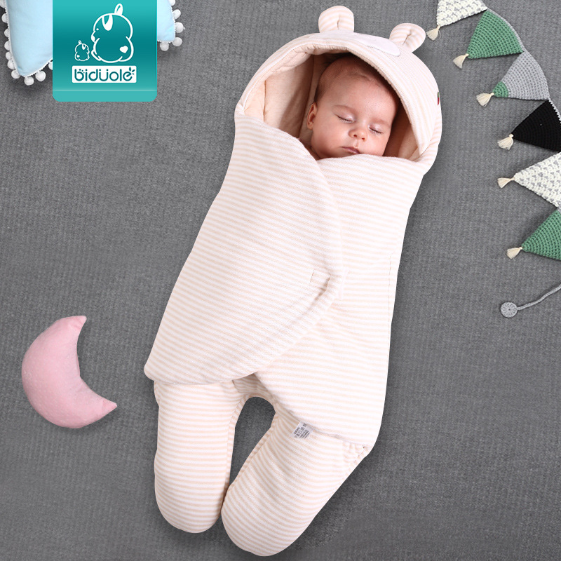 Factory direct processing a generation of hair agent baby sleeping bag newborn colored cotton legs thick warm sleeping bag