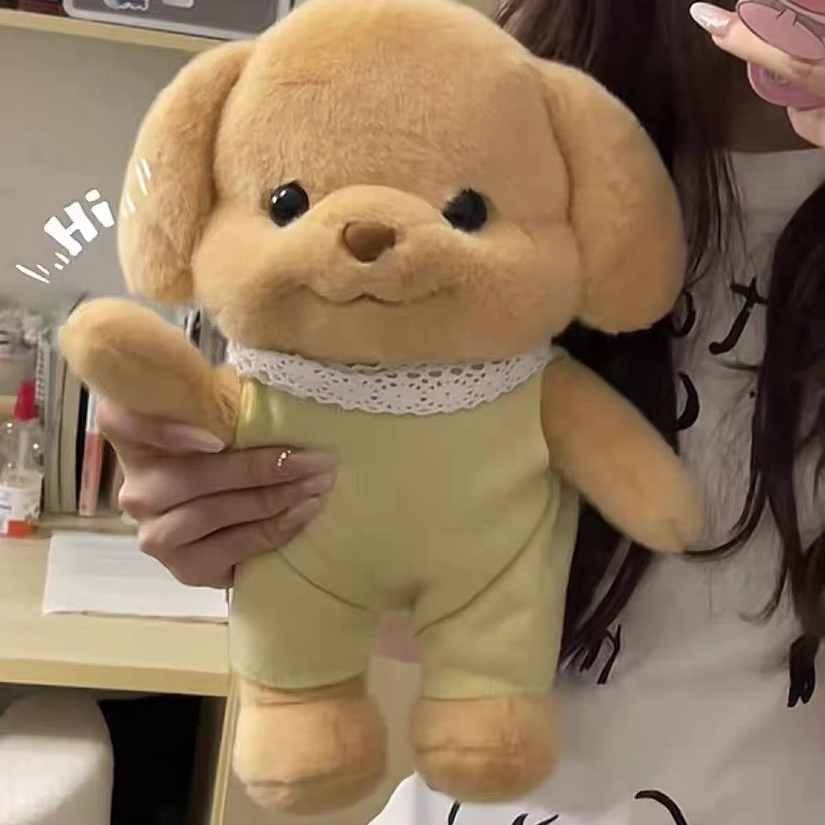 Picture of Cute Little Nose Poodle Backpack Doll Bag Dog Plush Toy Doll Birthday Gift for Girls