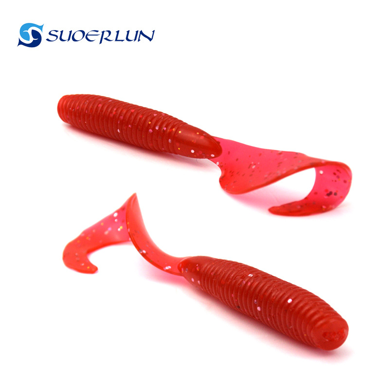 Wholesale Luya bait big tail worm Soft Bait 10cm 8G imitation bait single tail soft worm bait single tail tail tail worm