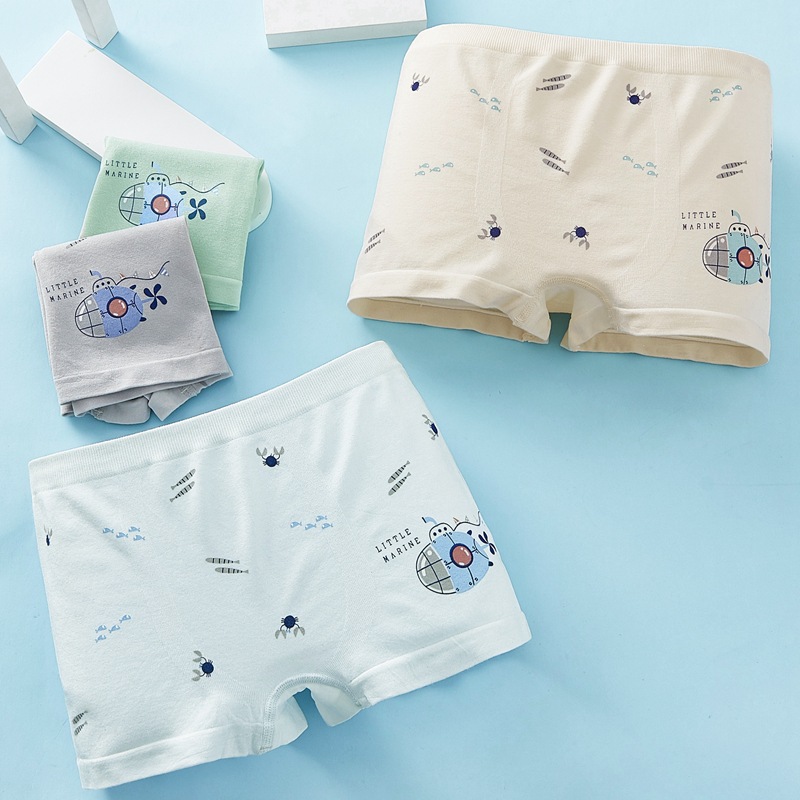 Picture of 5 Pack Seamless Pure Modé Cotton Large Children's Underwear Men's Tight Sai Cotton Boxer Shorts Little Boy Baby Children's Pants