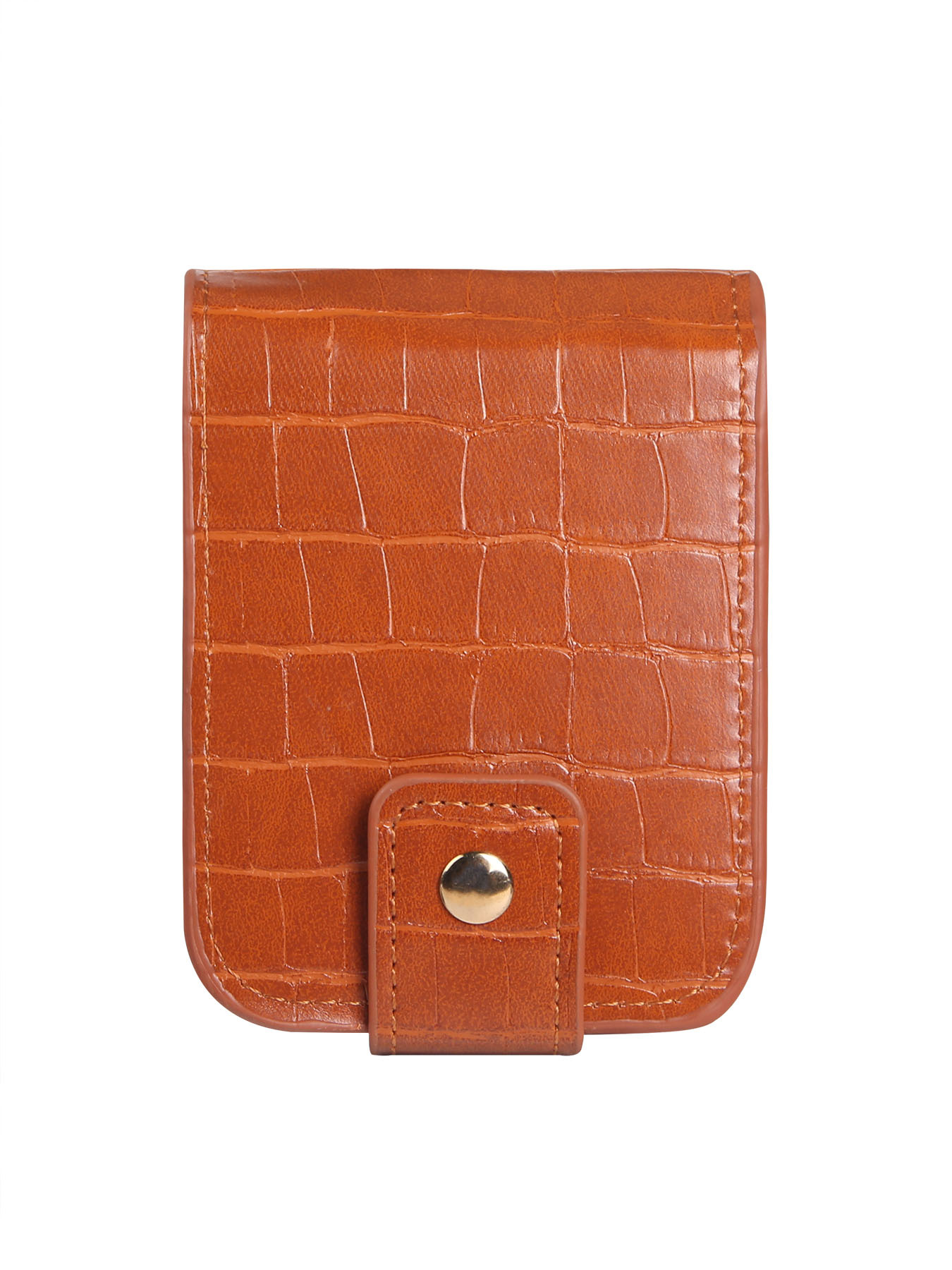 Picture of Casual Pu Leather Crocodile Pattern Korean Lipstick Bag Storage Small Portable Makeup Lipstick Bag with Mirror