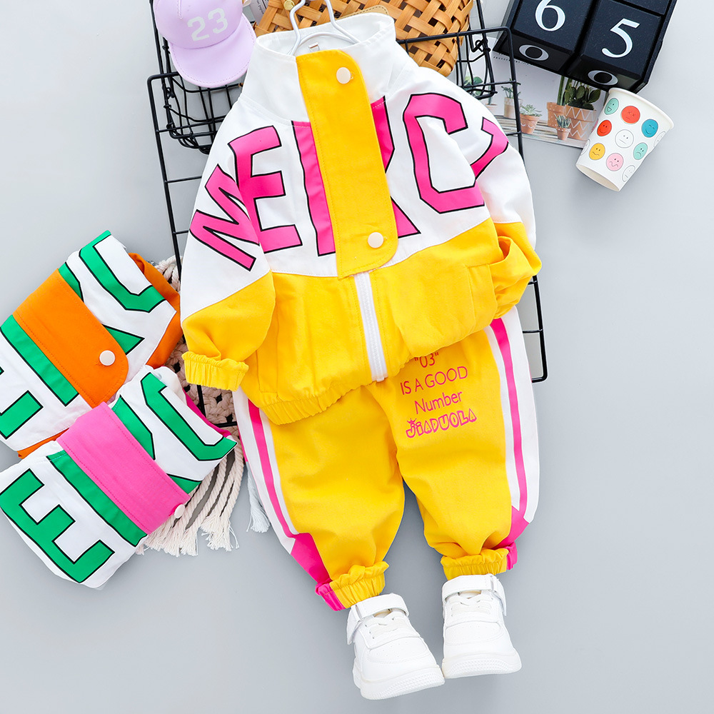 Picture of Korean version of the Spring and Autumn new men's and women's leisure sports version of the long sleeve suit foreign trade children's baby clothing a generation of hair