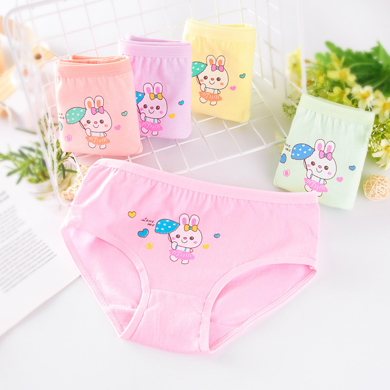 Picture of Girls' Underwear Cotton Children's Boxer Shorts Not Clipping Butt Baby's Big Children's Boxer Shorts Girls' Triangle Underpants