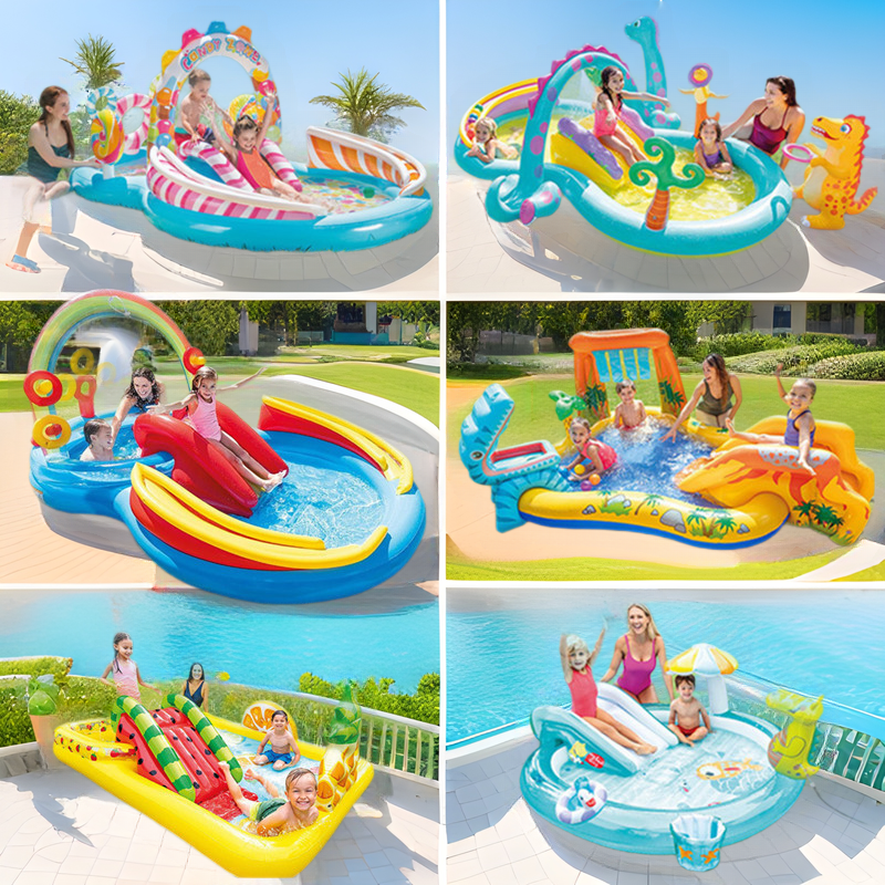 Intex Inflatable Kidsren's Slide Paddling Pool Outdoor Swimming Pool Slide Water Spray Indoor Pvc Wholesale Dropshipping