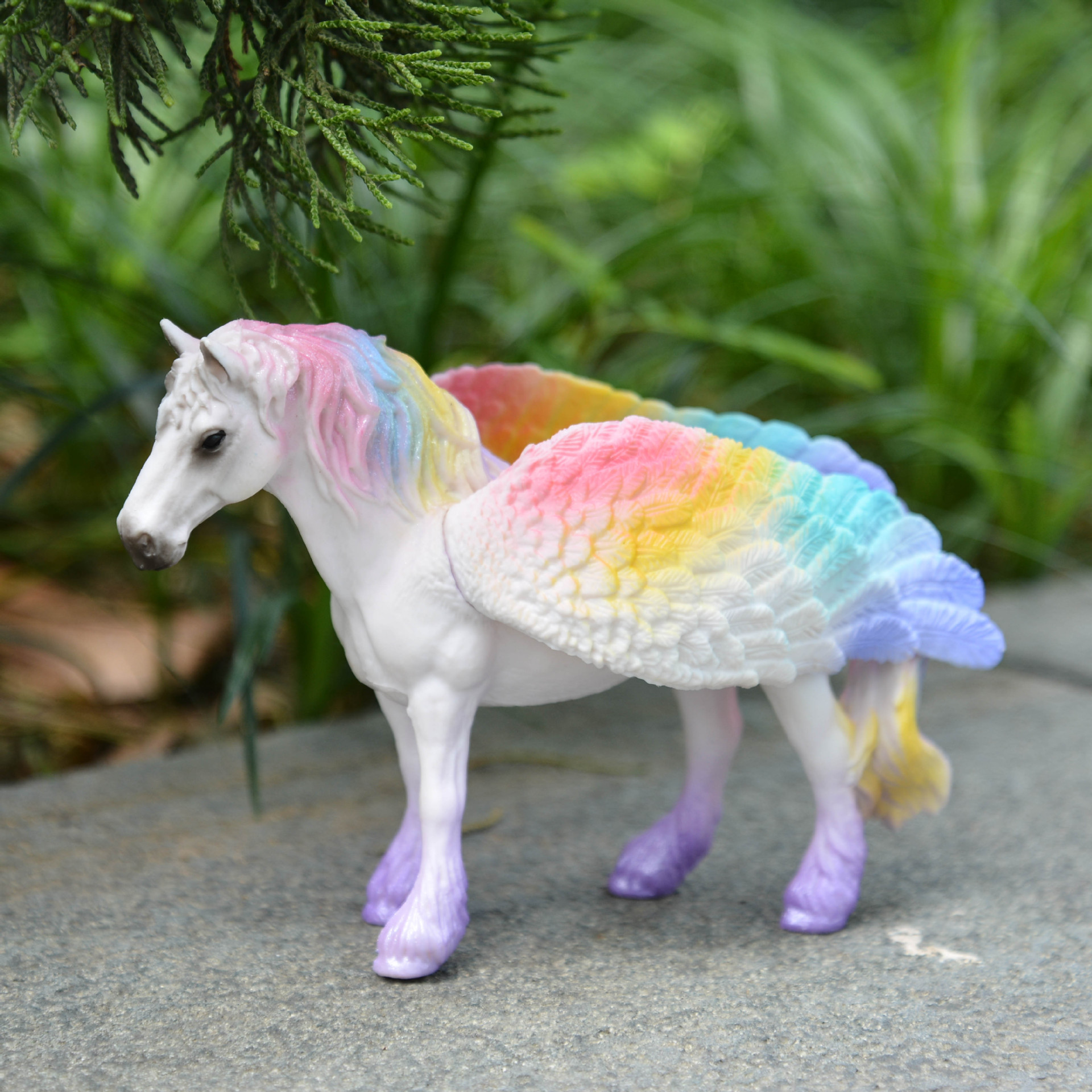 Picture of Cross-border fairy god beast pegasus mount model toy rainbow princess unicorn flying fairy children's toy