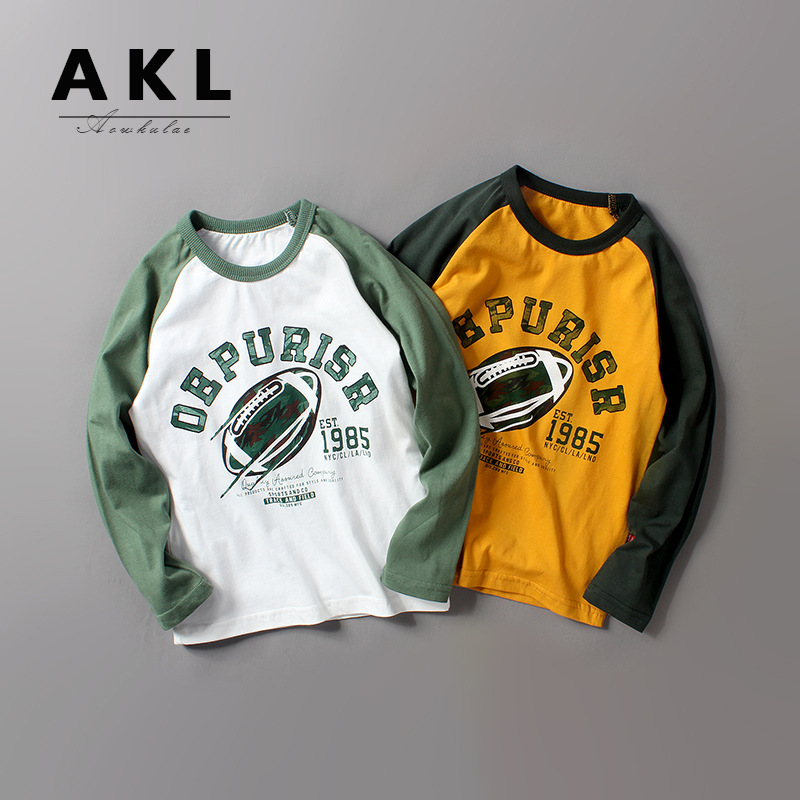 Picture of Children's T-shirt 2025 Spring Korean New Children's Wear Long Sleeve Mid-Big Children's Cotton Boys' Long Sleeve Base Shirt