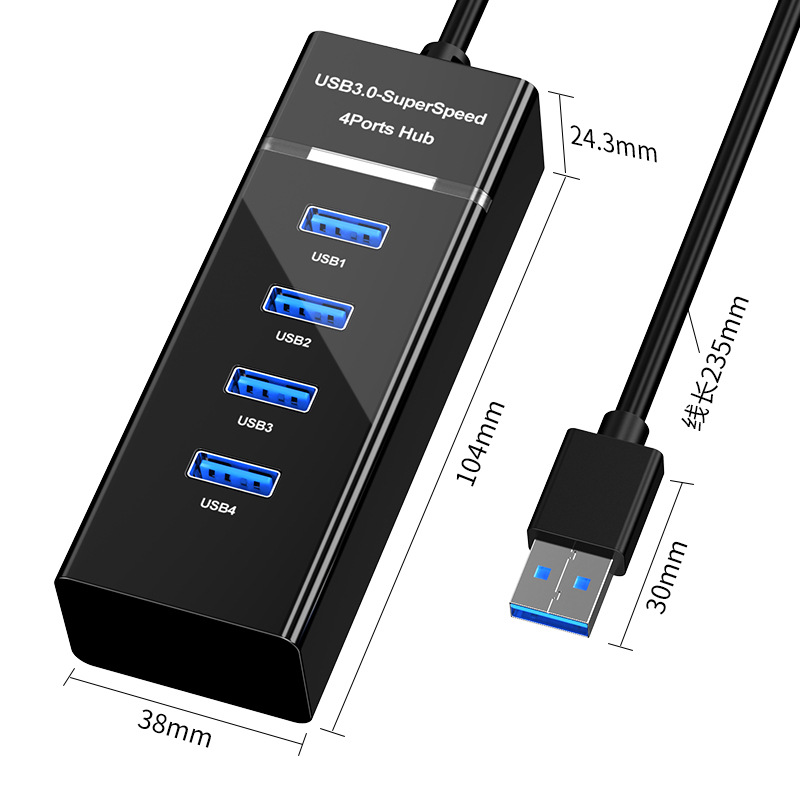 Picture of Cross-border usb extender one-to-four usb splitter notebook desktop computer usb multi-interface expansion hub