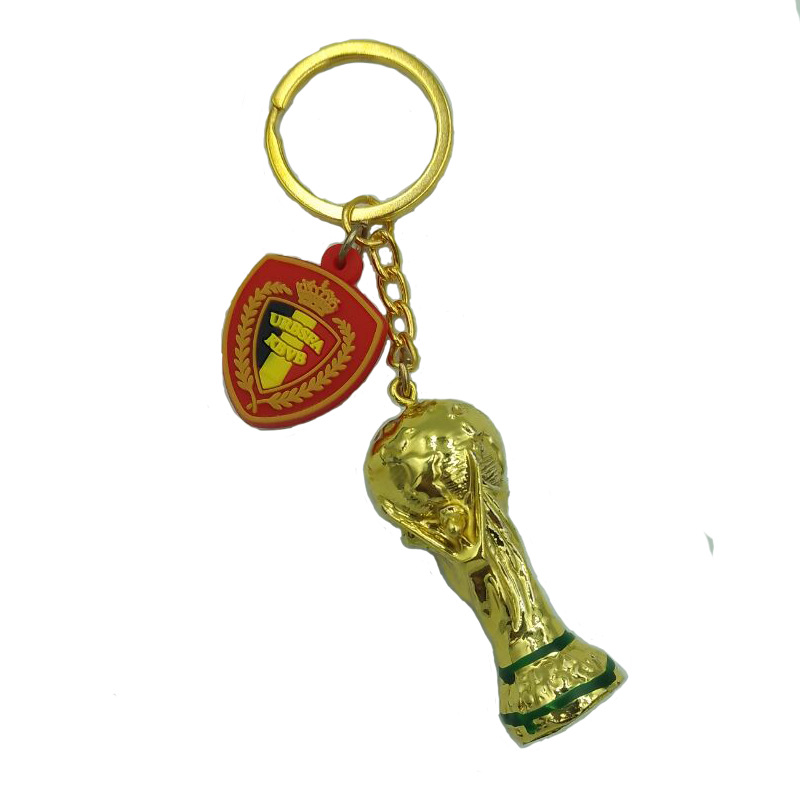 Picture of Brazil France Portugal Hercules Cup World Cup plus PVC team emblem football resin trophy fans keychain