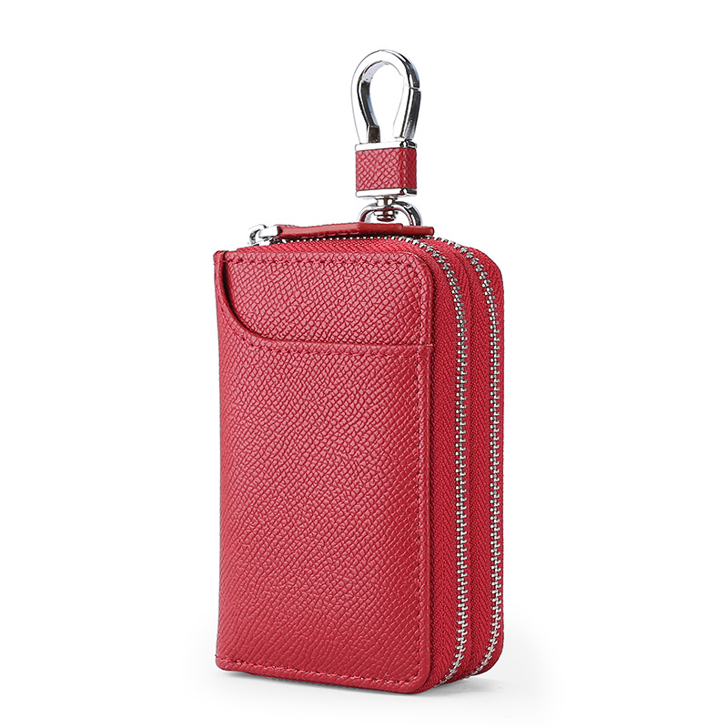 Picture of New leather key bag men's wholesale universal car key protective cover multi-function card bag home key buckle women