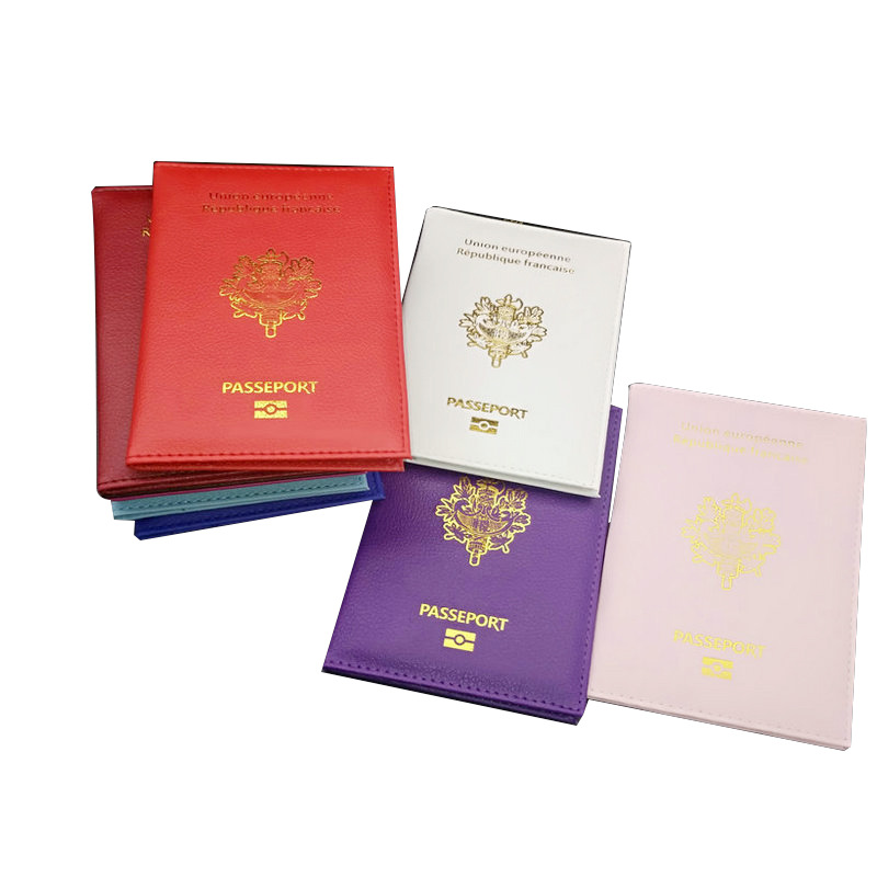 Picture of French Passbook Holder PU Material Open Double Folding ID Holder Passbook Holder Multiple Colors