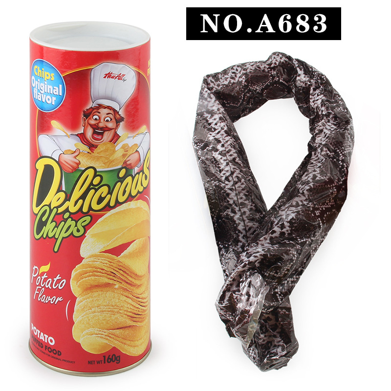 Picture of Potato chips bouncing snake whole person spoof startled potato chips snake toy creative gift funny toy simulation snake model