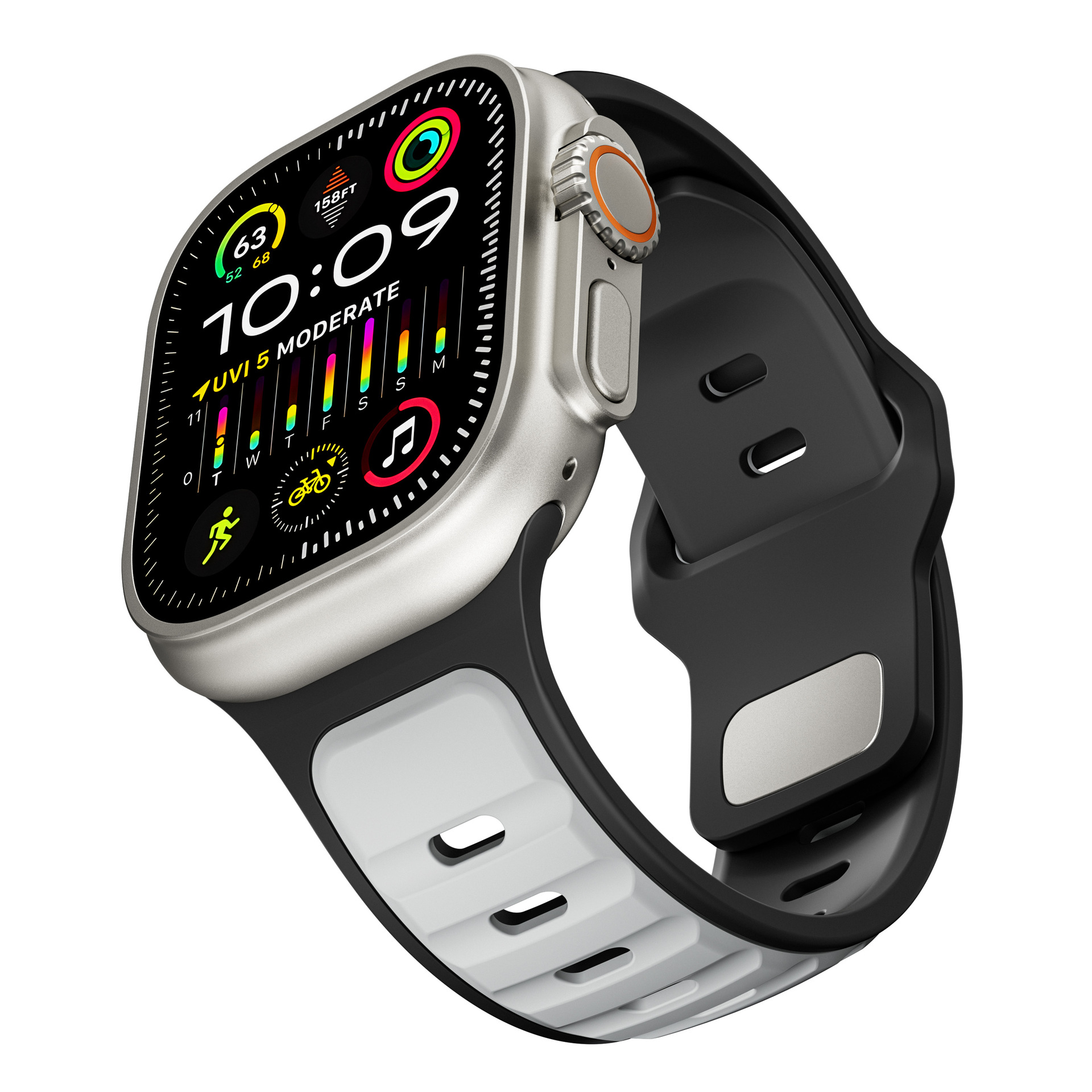 Picture of For Apple Watch Silicone Strap appleiwatchS10 Generation 9Ultra Norman Two Color Watch Strap Wholesale