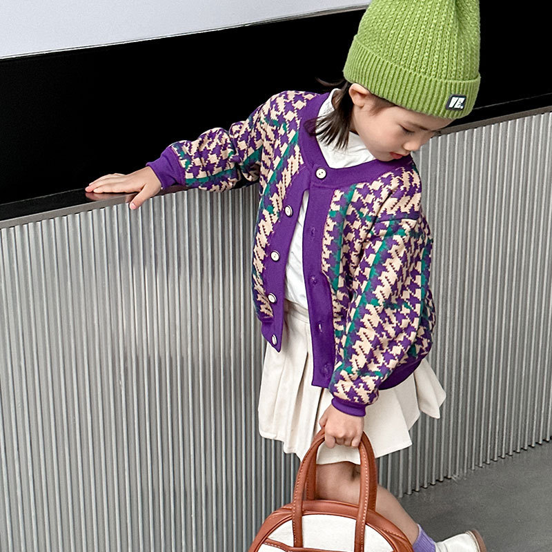 Picture of Autumn and winter new children's clothing boys and girls baby warm cardigan children's clothing all-match knitted coat thick outer wear