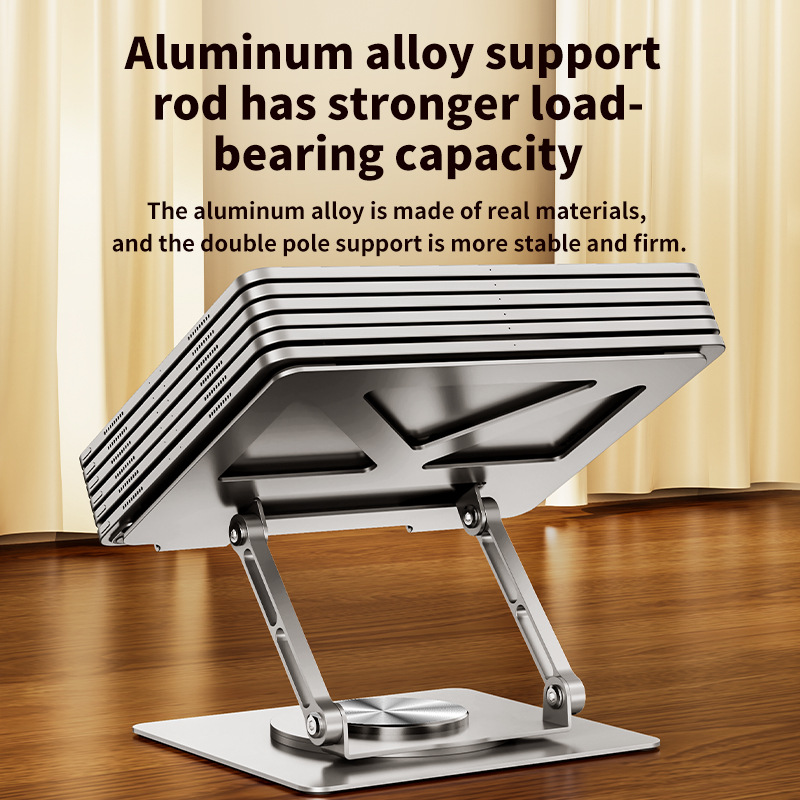 Picture of Rotating Laptop Stand Vertical Desktop Elevating Hollow Cooling Lifting Folding Metal Laptop Stand