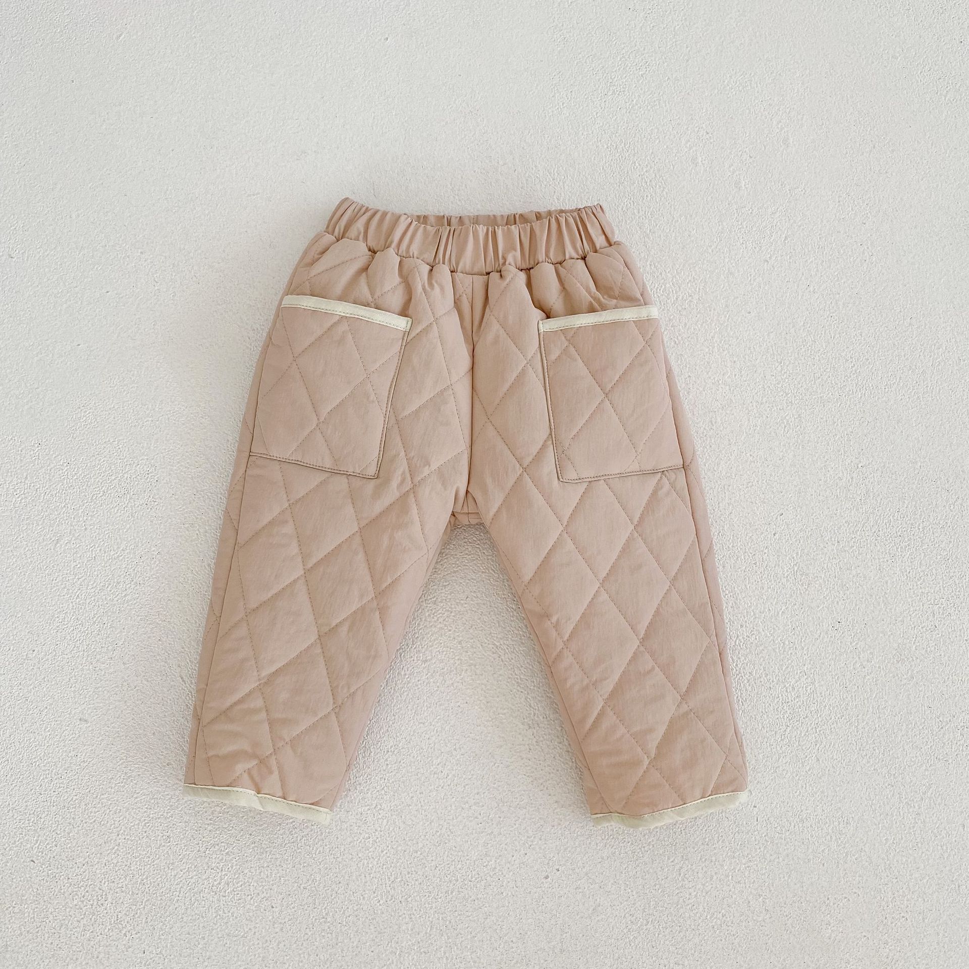 Picture of Ins 2025 Winter New Style Infants and Young Kidsren, Male and Female Babies, Rhombus Quilted Pants, Quilted and Thickeneded Versatile Pants