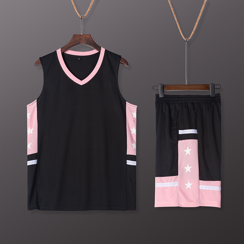Picture of Factory wholesale basketball clothing suit custom wholesale summer jersey performance clothing V-neck breathable training sportswear suit