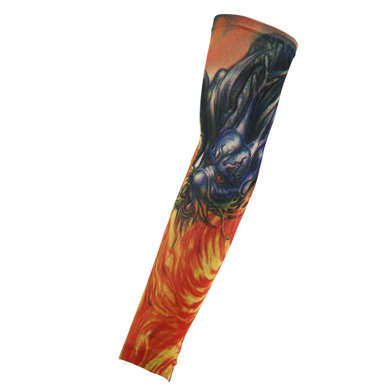 Picture of Outdoor Sleeve Tattoo Sleeve Seamless Men's and Women's Flower Arm Riding Sunscreen Sleeve Tattoo Arm Gifts