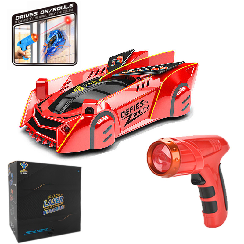 Picture of Children's Light Chasing Wall Climbing Car Remote Control Car Laser Wall Suction Infrared Wall Stunt Programming Racing Boy Toy