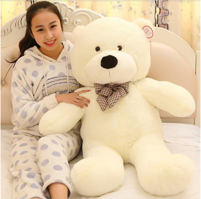 Picture of Plush Doll Doll White Powder Brown Large Teddy Bear Rag Doll Toy Girlfriend Gift Girls Children Pillow