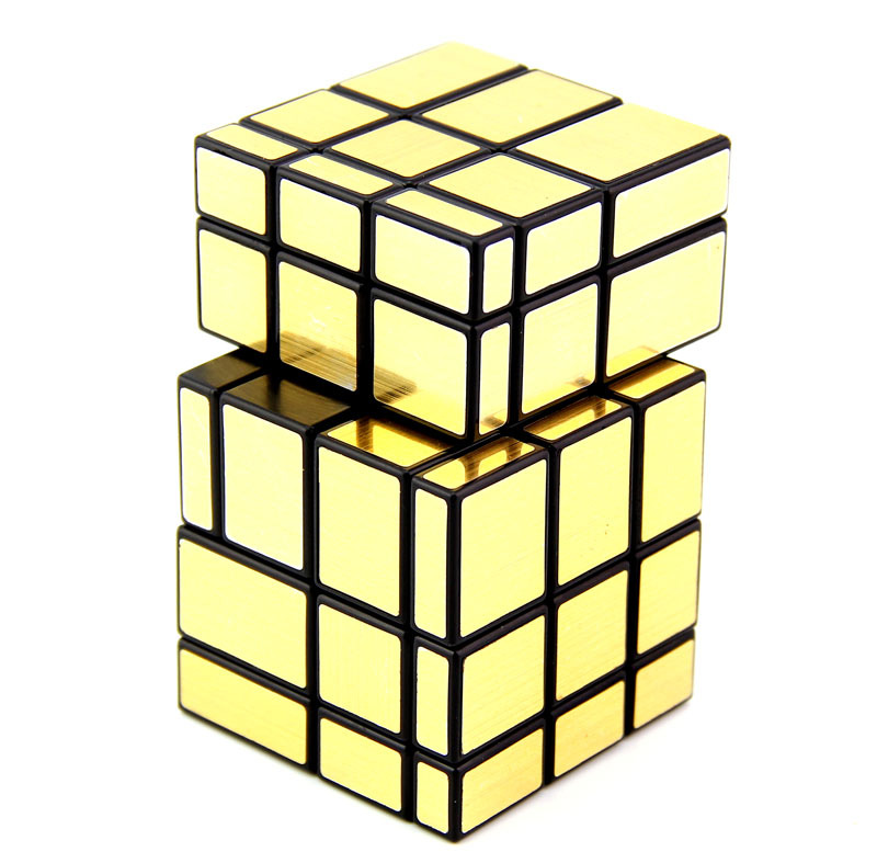 Picture of Two Siamesed Mirror Rubik's Cube Handmade DIY Alien Bundled Restricted Rotating Mirror 2 Siamesed Fun Intelligence Rubik's Cube