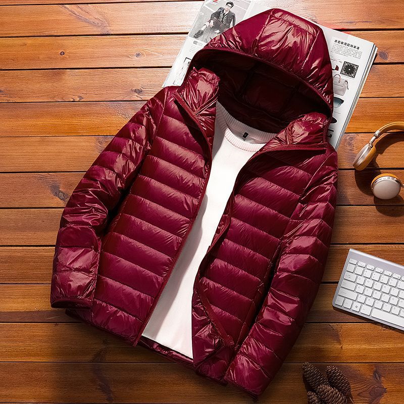 Picture of Autumn and Winter New Light Down Cotton-padded Jacket Men's Short Vertical Collar Hooded Casual Trendy Brand Couple Casual Cotton-padded Jacket