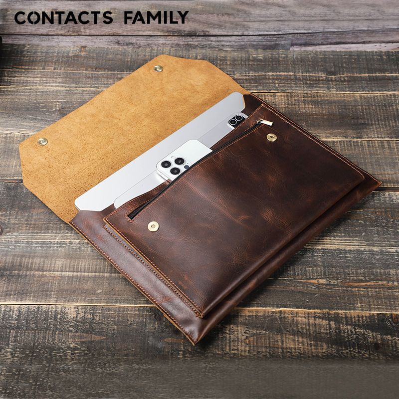 Picture of Suitable for macbookpro14 top layer cowhide protective cover Apple laptop air13.3 inch liner bag