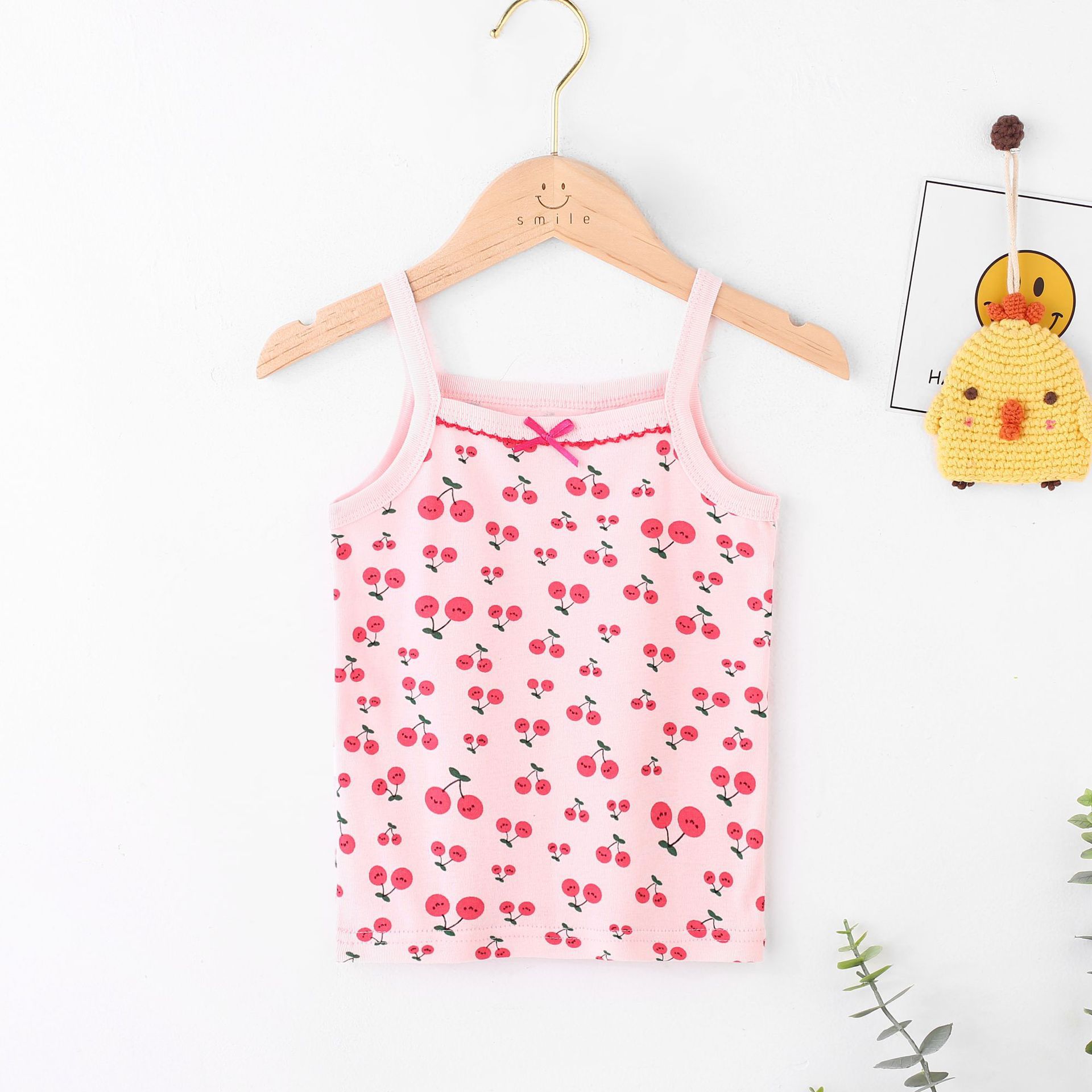 Picture of Children's Pure Cotton Vest Printed Ribbed Boys and Girls Summer Thin Sports Sling Outer Wear Bottoming Intimates for Small and Medium-Sized Kidsren