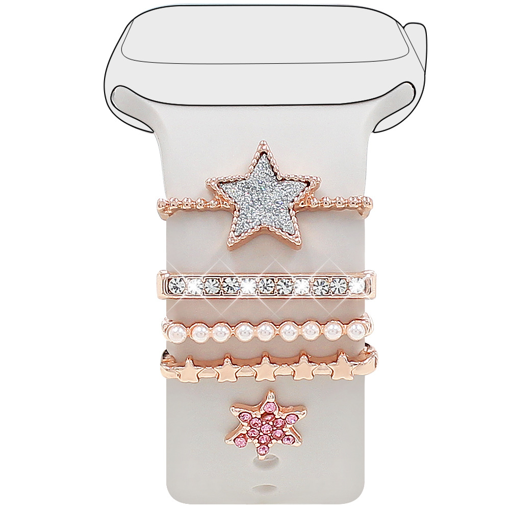Picture of Suitable for Apple Watch Decorative Ring Apple watch Smart Silicone Strap Diamond Butterfly Star Decoration