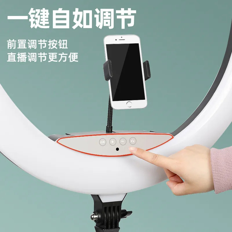 Picture of Factory Direct supply mobile phone live support Photography LED light 2.1 m tripod 22 inch ring fill light