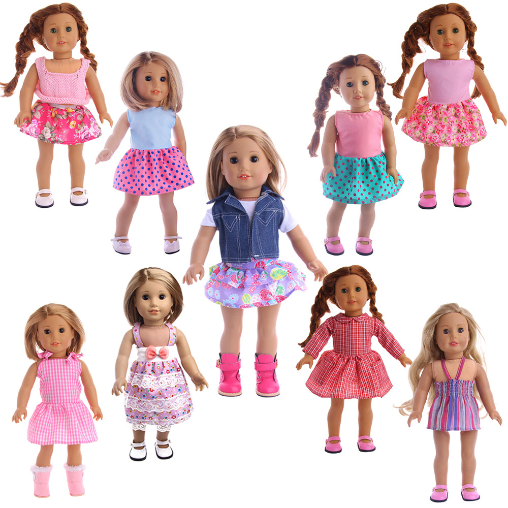 New in stock 18-inch American Girl doll accessories clothes Americangirl skirt suit factory straight hair