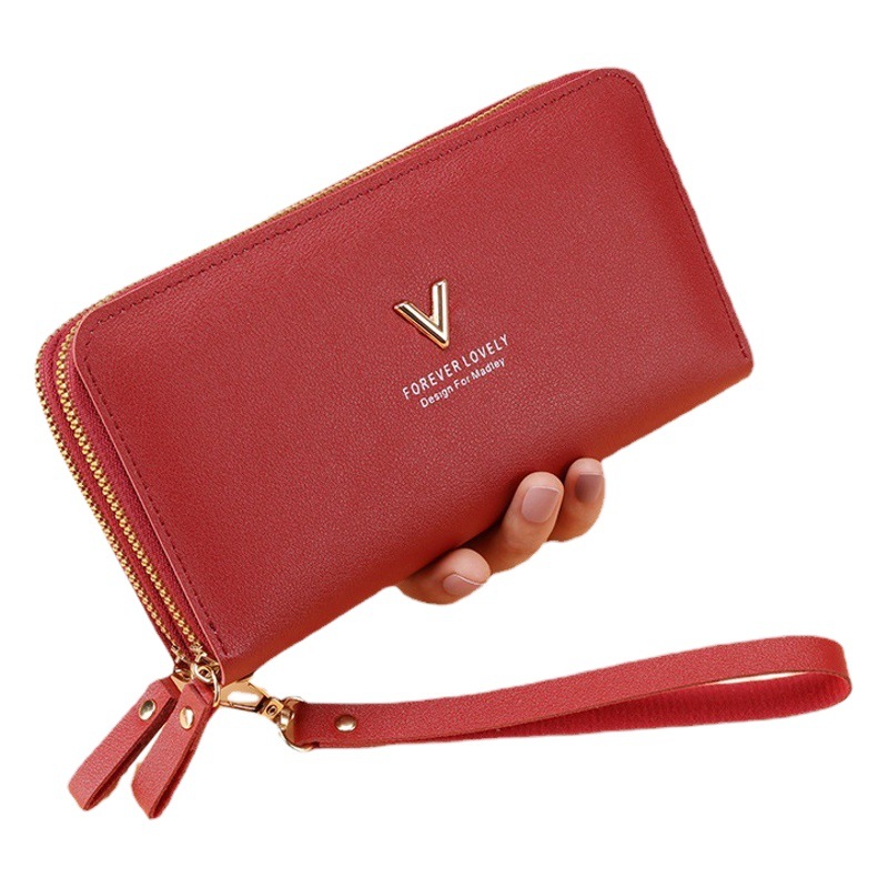 Factory Wholesale Wallet Women's Double Layer Zipper Coin Purse Women's Clutch Bag Mobile Phone Storage Bag Large Capacity Card Bag for Women