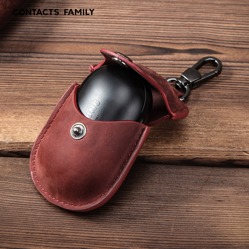 Picture of Suitable for Samsung Buds Cowhide Headphone Case, Simple Style Hook, Portable Bluetooth Headphone Protective Cover, Dropshipping
