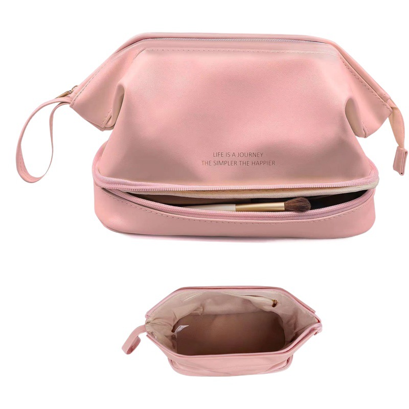 Internet celebrity cloud cosmetic bag double-layer Women's Travel portable portable travel ins cloud wash makeup storage bag