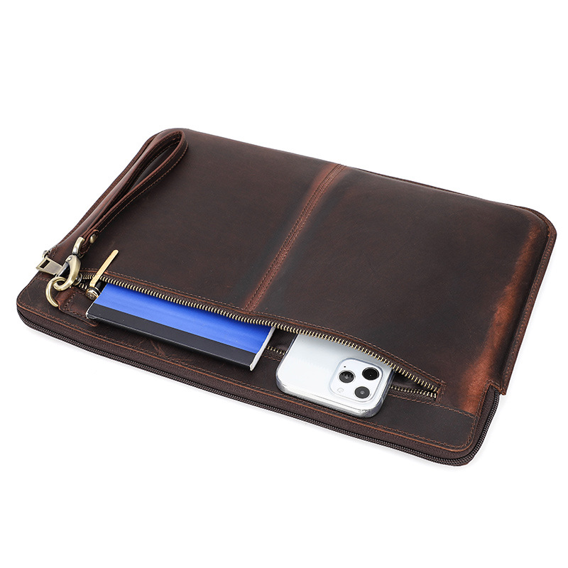 Picture of Suitable for macbookpro15 Leather Protective Case with Wrist Zipper Apple Laptop Inner Bag