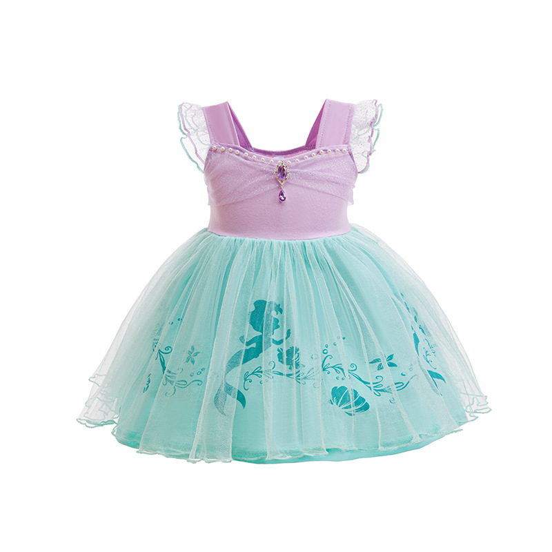 Picture of Foreign Trade Children's Clothing 2025 Spring and Summer New Girls' Dress Cotton Sleeveless Mermaid Print Dress Princess Dress