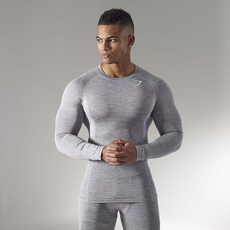 Picture of Muscle Maiba Comprehensive Training Men's New Sports Fitness Sweat-absorbent Slim-fit Long-sleeved Spring Sports Training Thin T-shirt