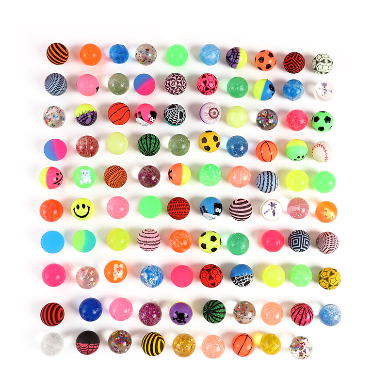 Picture of No.32 mixed with a variety of rubber elastic ball 100 loaded with egg twisting machine bounce ball children's toy ball jump ball