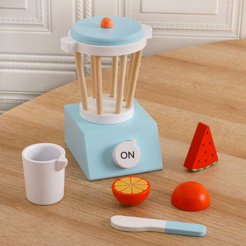 Picture of Children's Educational Toys Wooden Simulation Play House Kitchen Toy Set Coffee Machine Bread Machine Microwave Oven Toy