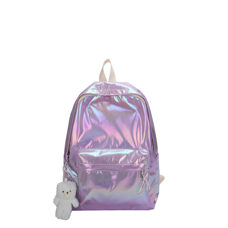 Picture of Summer New Laser Cartoon Couple Backpack Campus Simple Fashion High School Student Schoolbag Without Pendant