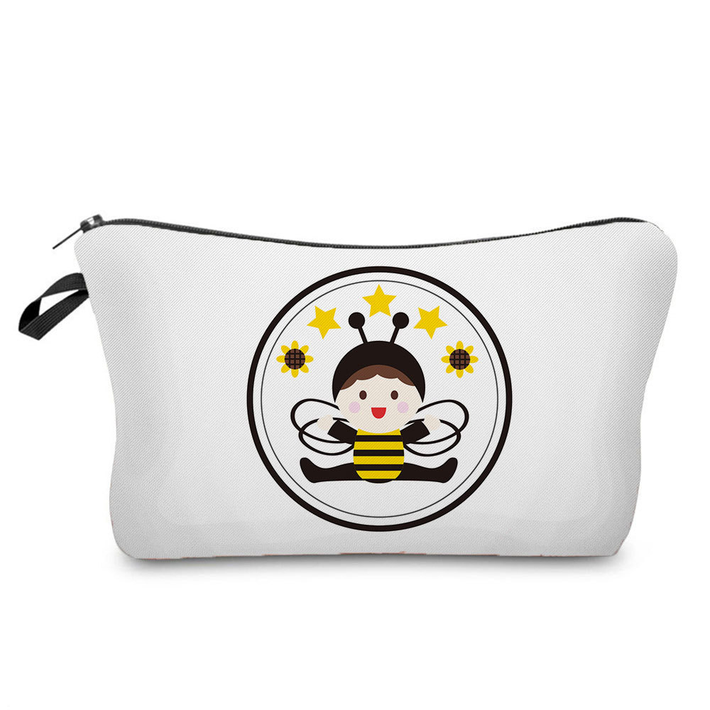 Picture of New arrival cute industrious Bee Printing cosmetic bag dumpling bag lipstick dumpling-shaped bag